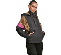 Urban Classics Giacca invernale da donna Donna AOP Mixed Pull Over Jacket Nero/Leone S Nero