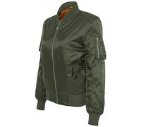 URBAN CLASSICS Giacca Bomber Leggera Donna, Tasca sul Braccio, Giacchetta dal Taglio Classico, Autunnale e Primaverile, Colore: verde oliva Taglia:XL