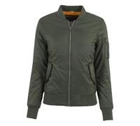 URBAN CLASSICS Giacca Bomber Leggera Donna, Tasca sul Braccio, Giacchetta dal Taglio Classico, Autunnale e Primaverile, Colore: verde oliva Taglia:XL