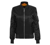 URBAN CLASSICS Giacca Bomber Leggera Donna, Tasca sul Braccio, Giacchetta dal Taglio Classico, Autunnale e Primaverile, Colore: nero Taglia:XL
