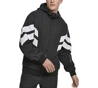 URBAN CLASSICS Giacca con Zip e Cappuccio Uomo, Giacca Leggera con Strisce Colorate, Giacchetta Idrorepellente per Training in Stile anni 80´, Taglie S - 5XL