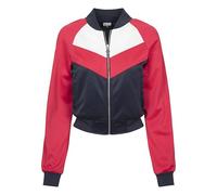 Urban Classics Giacca Corta da Donna Raglan Track Felpa, Multicolore (Navy/Fire Red/White 01224), XS