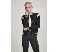 Urban Classics Giacca da donna Giacca da donna con inserto college in felpa nero/biancoite 4XL Nero