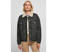Urban Classics Oversized Sherpa Denim Jacket Nero L Donna
