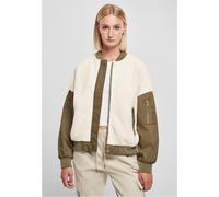 Urban Classics Giacca da donna Giacca da donna Oversized Sherpa Mixed Bomber Jacket Whitesand/Darkolive XXL Beige