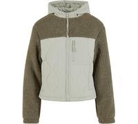 Urban Classics Giacca da donna Giacca Sherpa Crinkle Nylon Mix TB7071 L Verde