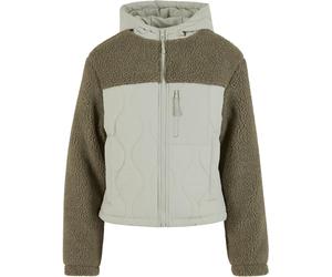 Urban Classics Giacca da donna Giacca Sherpa Crinkle Nylon Mix TB7071 L Verde