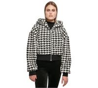 Urban Classics Giacca da Donna Oversize AOP Sherpa, Black Houndstooth, S