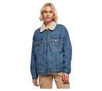 Urban Classics Giacca da donna Donna Oversized Sherpa Denim Jacket Clearblue Washed XS Blu