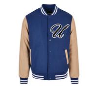 Urban Classics Giacca di mezza stagione 'Big U' beige / blu scuro / nero / bianco Uomo Urban Classics XL