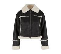 Urban Classics Giacca di mezza stagione nero / bianco Donna - Abbigliamento - Taglie comode - Giacche Urban Classics 4XL