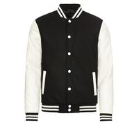 Urban Classics Giacca di mezza stagione 'Oldschool' nero / bianco Uomo - Abbigliamento - Taglie comode - Giacche Urban Classics XS