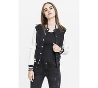 Urban Classics Ladies 2-Tone College Sweatjacket Giacca Sportiva, Multicolore (Blk/Wht), 3XL Donna