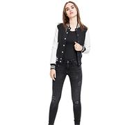 Giacca Teddy da donna taglie grandi Urban Classic 2-tone college Felpa Noir 2XL