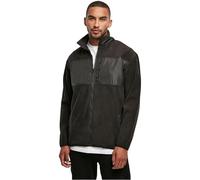 Urban Classics Giacca in Micro Pile Patched, Nero, M Uomo