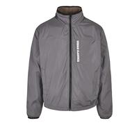 Urban Classics Giacca invernale da uomo reversibile con fodera Sherpa, giacca per le mezze stagioni, con tasche con cerniera, logo stampato, taglie dalla S alla 5XL, Kaki scuro/asfalto, S