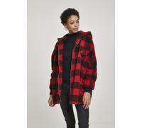 Urban Classics Giacca invernale donna Giacca con cappuccio Oversized Check Sherpa Firered/Black 5XL Rosso
