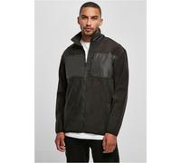 Urban Classics Giacca in Micro Pile Patched, Nero, M Uomo