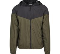 Urban Classics Giacca per bambini Boys 2-Tone Tech Windrunner Black/Darkolive 122/128 Verde