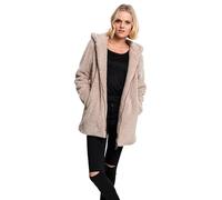 URBAN CLASSICS Giacca per Donna in Sherpa con Cappuccio, Cappotto Lungo dal Taglio Oversize, Chiusura a Zip, Diversi Colori Disponibili, Taglie XS - 5XL