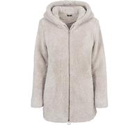 URBAN CLASSICS Giacca per Donna in Sherpa con Cappuccio, Cappotto Lungo dal Taglio Oversize, Chiusura a Zip, Diversi Colori Disponibili, Taglie XS - 5XL