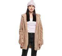 URBAN CLASSICS Giacca per Donna in Sherpa con Cappuccio, Cappotto Lungo dal Taglio Oversize, Chiusura a Zip, Diversi Colori Disponibili, Taglie XS - 5XL