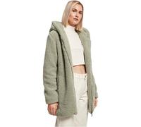 URBAN CLASSICS Giacca per Donna in Sherpa con Cappuccio, Cappotto Lungo dal Taglio Oversize, Chiusura a Zip, Diversi Colori Disponibili, Taglie XS - 5XL
