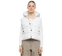 Urban Classics Tb7004-ladies Recycled Shiny Puffer Vest with Hood Gilet, Bianco, S Donna