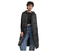 Urban Classics Tb7007-ladies Long Hooded Puffer Vest Gilet, Nero, S Donna