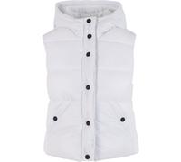 Urban Classics Gilet trapuntato da donna Gilet da donna in tessuto riciclato lucido With Cappuccio TB7004 M Bianco
