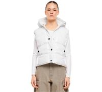 Urban Classics Tb7004-ladies Recycled Shiny Puffer Vest with Hood Gilet, Bianco, S Donna