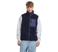 Urban Classics Gilet Sherpa Da Uomo Con Collo Alto, Zip E Tasche, Nuovo