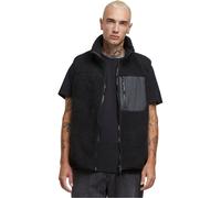 Urban Classics Gilet Sherpa Da Uomo Con Collo Alto, Zip E Tasche, Nuovo