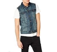 URBAN CLASSICS - Gilet Smanicato in Jeans Uomo, Giacca Denim Retro Vintage, Giacchetta Streetwear Colore lightblue Taglia S