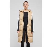 Urban Classics Gilet trapuntato da donna Long Gilet Puffer con cappuccio TB7007 M Beige
