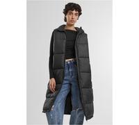 Urban Classics Gilet trapuntato da donna Long Gilet Puffer con cappuccio TB7007 S Nero