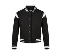 Urban Classics Girls Inset College Sweat Jacket Giacca, Nero/Bianco, 134 cm-140 cm Bambina
