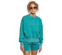 Urban Classics Girocollo da Donna Oversized Stone Washed, Verde Acqua, XS