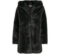 URBAN CLASSICS Giubbotto Donna Ecopelliccia con Cappuccio Extra Grande, Cappotto in Pile Corto, Tasche Laterali e Chiusura ad Occhiello, Taglie da XS a 5XL