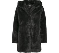 URBAN CLASSICS Giubbotto Donna Ecopelliccia con Cappuccio Extra Grande, Cappotto in Pile Corto, Tasche Laterali e Chiusura ad Occhiello, Taglie da XS a 5XL