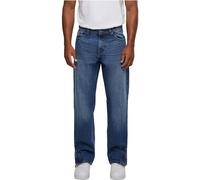Urban Classics Heavy Ounce Straight Fit Zipped Jeans Pantaloni, New Mid Blue Washed, 36 Uomo