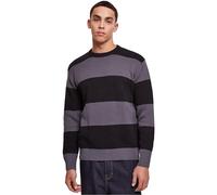 Urban Classics Heavy Oversized Striped Sweatshirt Uomo Maglione Nero/Grigio XL