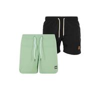 Urban Classics Herren Block Swim Shorts 2-Pack L vintagegreen+Black