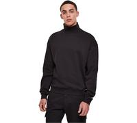 Urban Classics High Rib Neck Crew Uomo Felpa Nero XL 80% Cotone, 20% Poliestere Regular