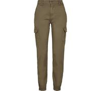 Urban Classics High Waist Cargo Pants, Pantaloni Donna, Green Olive, 27
