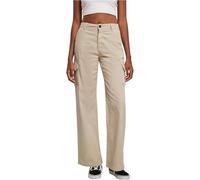 Urban Classics High Waist Straight Cargo Pants Pantaloni, Soft Sea Grass, 30 Donna