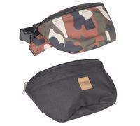 Urban Classics Hip Borsa 2-Pack Black Arrugginito Mimetico Logo Toppa da Cintura