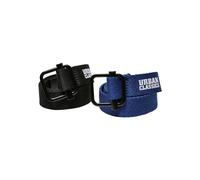 Urban Classics Industrial Canvas Belt Kids 2 Pack Cintura, Nero/Blu, Taglia Unica Unisex-Adulto