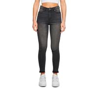 Urban Classics Donna Jeans skinny a vita alta con orlo aperto TB6865 28 Nero