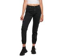 URBAN CLASSICS Jeans Cargo Donna, Pantaloni in BIO Cotone a Vita Alta, Elastici alle Caviglie Tasche Laterali, Diversi Colori Disponibili, Taglie 26 - 42